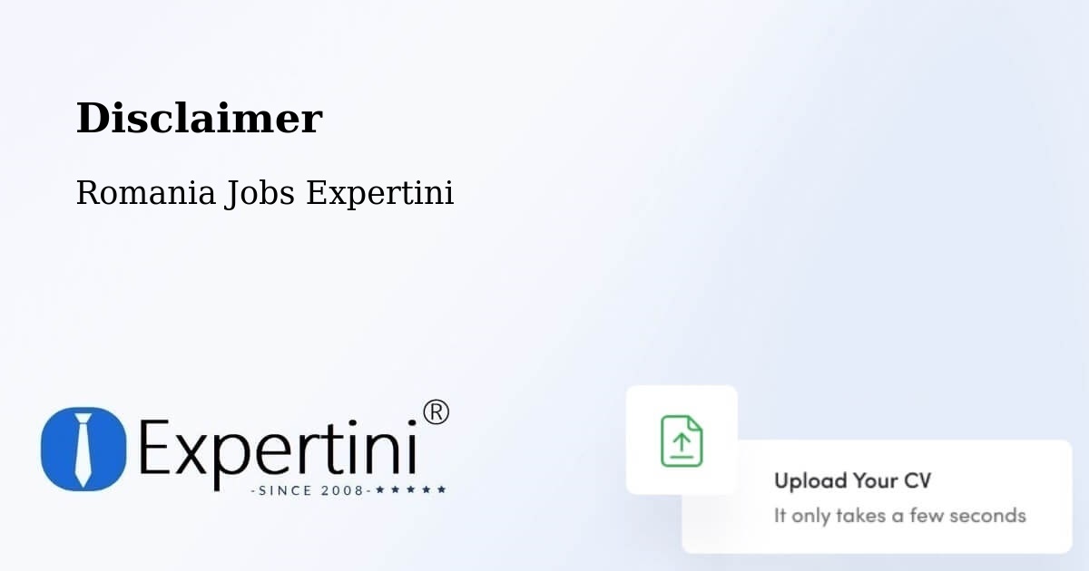 Disclaimer – Dudu - Romania Jobs Expertini